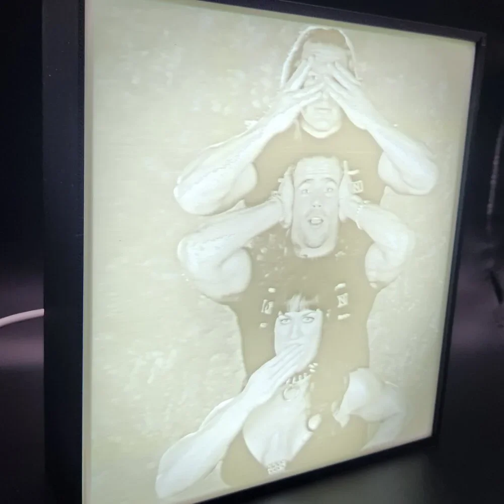 WWF WWE Triple H Shaun Michaels Chyna Lithopane Box 6.5x6x2 inches